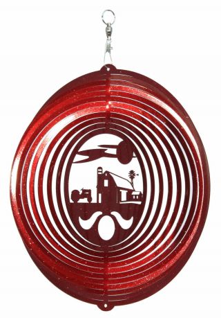 Swen Products Farm Circle Tractor Swirly Metal Wind Spinner