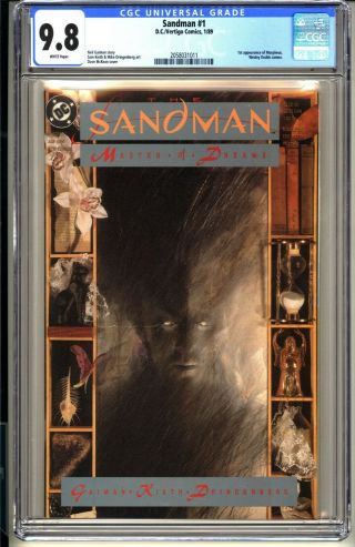 Sandman 1 Cgc 9.  8 Wp Nm/mt Dc Vertigo 1989 Neil Gaiman 1st App Morpheus