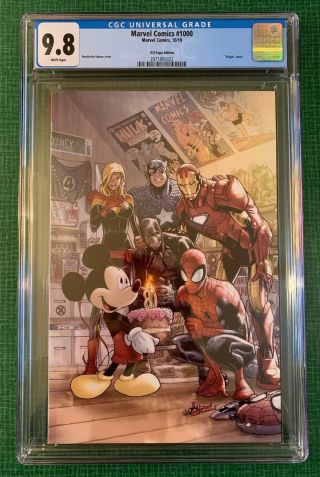 Marvel Comics 1000 D23 Expo Virgin Variant 2019 Cgc 9.  8 Nm,  1st Mickey Mouse