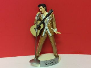 Elvis Presley Collectible Ornament Set Gold Lame Suit Record Trevco 2002 No 80 2