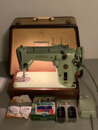 Vintage Singer 319w Heavy Duty Sewing Machine With Cams Accessories Case