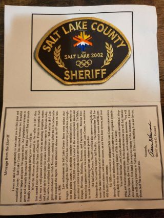 Salt Lake County Sheriff Ut Olympic Patch