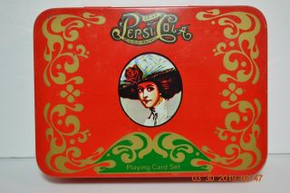 Double Deck Of Pepsi Cola Playing Cards In Decorated Tin