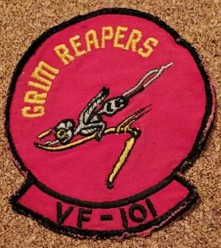 Early 1950s Vintage Us Navy Vf - 101 Grim Reapers Squadron Jacket Patch