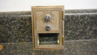 Vintage Post Office Box Door.  Keyless Lock.  1966 Grecian Style.  3 5/8 " X 5 ".