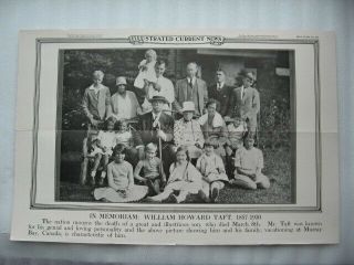 1930 William Howard Taft Family Photo Poster Murray Bay Quebec Canada Usa
