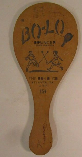 Vintage Bo - Lo Bouncer Paddle Ball Paddle No Ball Usa With Child 