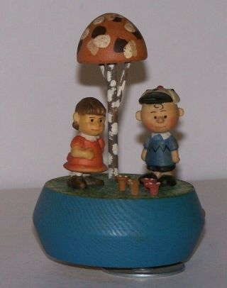 Anri Peanuts Music Box Charlie Brown & Lucy " Rose Garden "