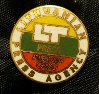 Lithuanian Press Agency Athens Olympics 2004 Hat Lapel Pin