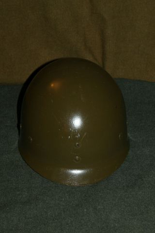 Choice Korean War M1 Helmet Liner,  Od Painted W/front Device Hole 51 D.
