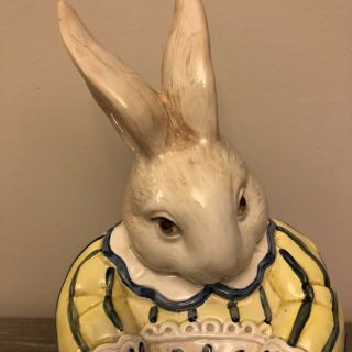 Fitz And Floyd Bunny Rabbit & Babies Ceramic Cookie Jar 1993 Easter 2