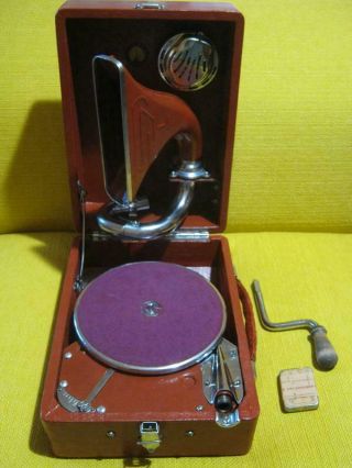Sp1 Ussr Vintage Phonograph Gramophone Portable Vinyl Record Player Turntable