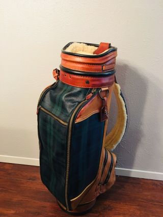 Vintage Ralph Lauren Polo 1990s Green Golf Bag,  Leather