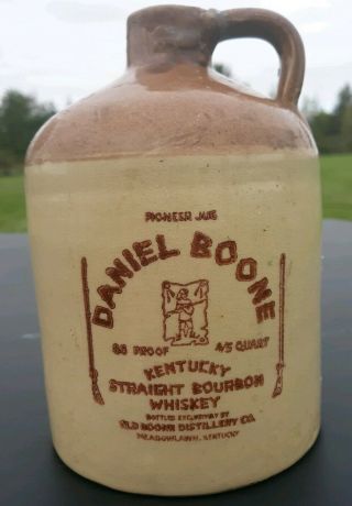Pioneer Jug Daniel Boone Kentucky Straight Bourbon Whiskey 4/5 Quart Stoneware