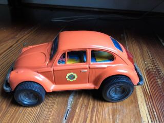 Orange Smoking Volkswagen Vw Beetle Bug Tin Toy Aoshin Japan Nonworking For Part