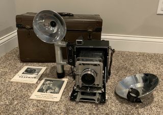 Vintage Speed Graphic Pacemaker Graflex Large Format 4”x5” Camera W/ Accessories