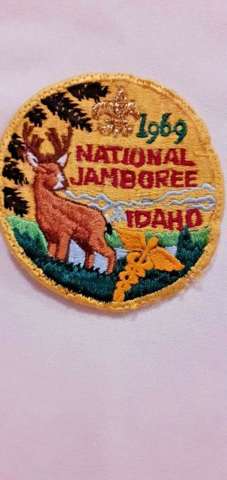 1969 National Jamboree 3 " Patch With Medical Services Emblem Mylar Fleur De Lis