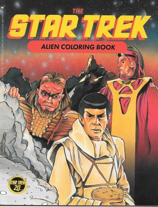Star Trek 20th Anniversary Alien Coloring Book 1986 Wanderer Very Fine -