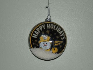 Pittsburgh Steelers Glass Snowman Ornament 3 Inch Diameter