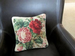 Midwest Importers of Cannon Falls Wool Tapestry Rose Throw Pillow Cover 14x14 2