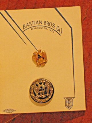 Vtg Masonic Lapel Pins.  Two Double Eagle 32 Degree