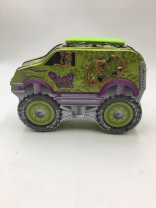 Scooby Doo Monster Truck Collector Embossed Lunch Box Tin Metal 8.  5 