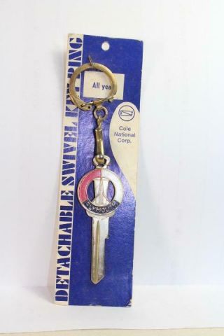 Vintage Cole National Car Emblem Key Blank With Ring - Plymouth - All Years Moc