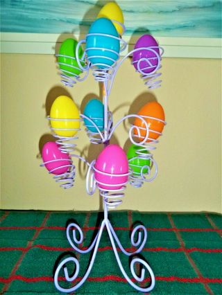 14 " Lavender Metal Wire Easter Egg Holder Display Decorative Spring Tower Tree