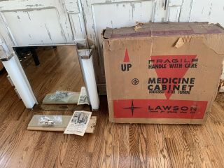 Vintage Lawson Recessed Metal Medicine Cabinet With Side Lights