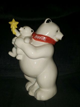 Coca Cola - Coke Polar Bear Cookie Jar Father Amd Son Christmas - Hanging Star