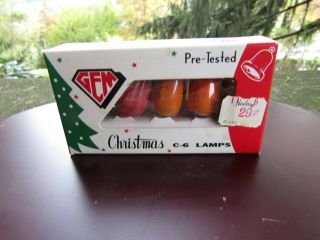 Vintage Gem C - 6 15 Volt Multi Colored Christmas Tree Lights - Box - Japan