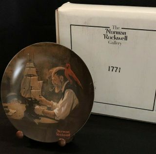 Norman Rockwell The Ship Builder Collector Plate Knowles 8.  5 " Bradford Exchange