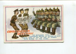Postcard Ww1 Conscientious Objectors