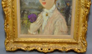 LEROUX - 1950s Framed Oil on Canvas Painting of Young French Parisian Lady 3