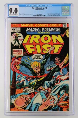 Marvel Premiere 15 - Cgc 9.  0 Vf/nm - Marvel 1974 - 1st App/origin Of Iron Fist