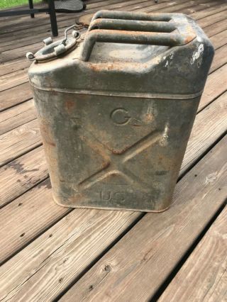Vintage 1951 Us Army Korean War Gas Or Water Jerry Can By Radio Steel 20 - 5 - 51