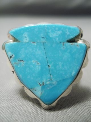 Vintage Turquoise Arrowhead Sterling Silver Native American Ring