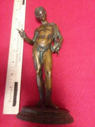 19th Century Bronze Statue Of Nude Man " Fonderia Sommer Napoli "