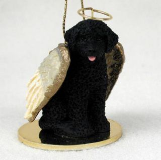 Portuguese Water Dog Ornament Angel Figurine Hand Painted