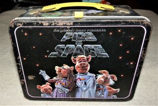 Vintage 1977 Pigs In Space Muppet Show Metal Lunch Box No Thermos