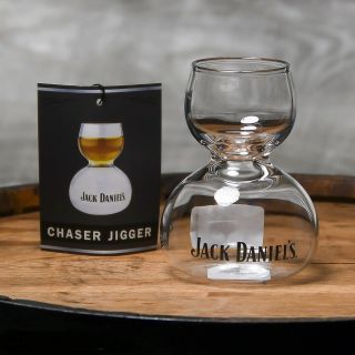Jack Daniels Whiskey On Water Chaser Jigger - Large 2 Oz On 4 Oz Bomb Shot Glass