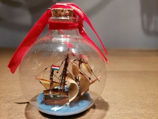 “The Age of Sail” Ship in a Bottle Christmas Ornament 2