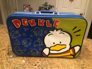 Vintage Hello Kitty Sanrio Suitcase Luggage Pekkle Duck Blue Green Bag Euc