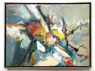 Fine 1960’s Mid Century Modern Abstract Expressionist Oil Painting Signed