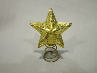 Miniature Dollhouse Goldtone 3 - D Christmas Tree Topper Star Ornament