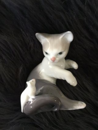 Lladro Spain Cat And Mouse Figurine 05236 Retired,  1984,