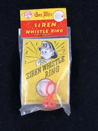Vintage 1960s Siren Whistle Ring Five Dime Store Elvin Gee Whiz Hong Kong Nip