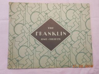 1929 Franklin One - Thirty Sales Brochure Handout Models