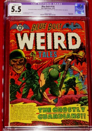 Blue Bolt Weird Tales Issue 116 (1952) Classic L.  B.  Cole War Cover