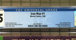 IRON MAN 1 Marvel Comics 1958 CGC 5.  5 Iron Man & Submariner 1 Story Continued 2